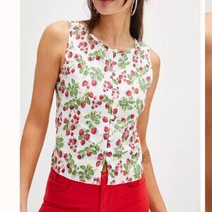 Free People Tilly Vest Antique Ivory Combo Size Small